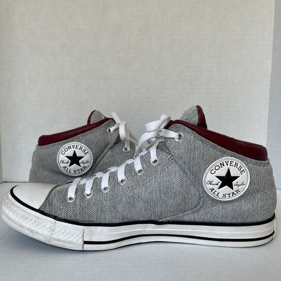 Converse Other - Converse Chuck Taylor All Star Street High Grey Dark Burgundy Size 10.5 Men’s